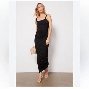 Good American Ruched Maxi Dress Size 0 NWT